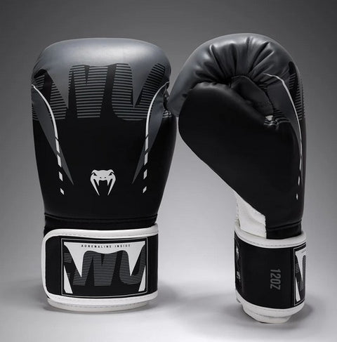 Boksehandsker - Venum - 'Adrenaline' - Sort/Sølvgrå