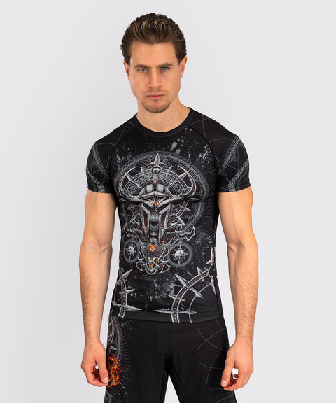 Rashguard - Venum - Gladiator 5.0 - korte ærmer - sort/sølv
