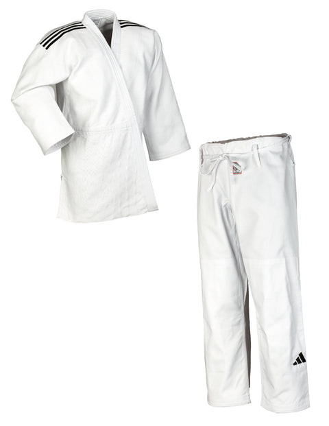 Judo Uniform - Adidas Judo - 'Champion III' - Slim Fit - Hvid