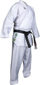 Green Karate-Gi - Hayashi - 'Premium Kumite' - hvid/hvid skulderbrodering