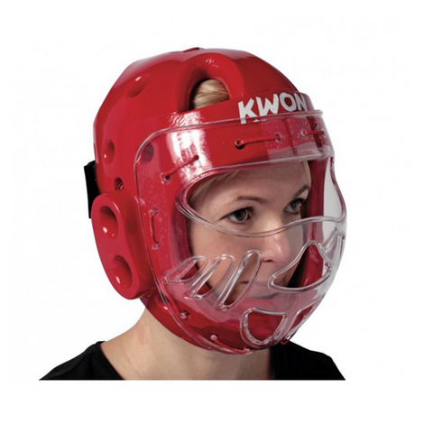 TKD Hovedbeskytter - KWON - KSL - Med Visir - Rød