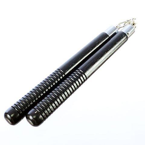 Trævåben - Nippon Sport - 'Nunchaku' - Sort Træ - m. Kæde