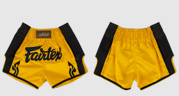 Muay Thai Shorts - Fairtex - 'BS1701' - Gul-Sort