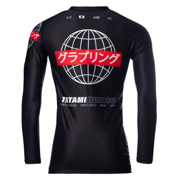 Rash Guard - Men - Tatami Fightwear - Global Long Sleeve - Blac