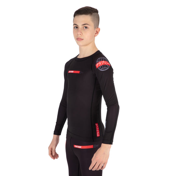 Rash Guard - Kids - Tatami Fightwear - Global Long Sleeve - Black