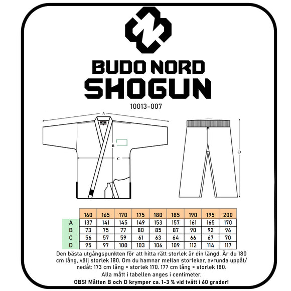 Ju Jitsu dragt - Budo Nord - Sei Tai Shogun - sort