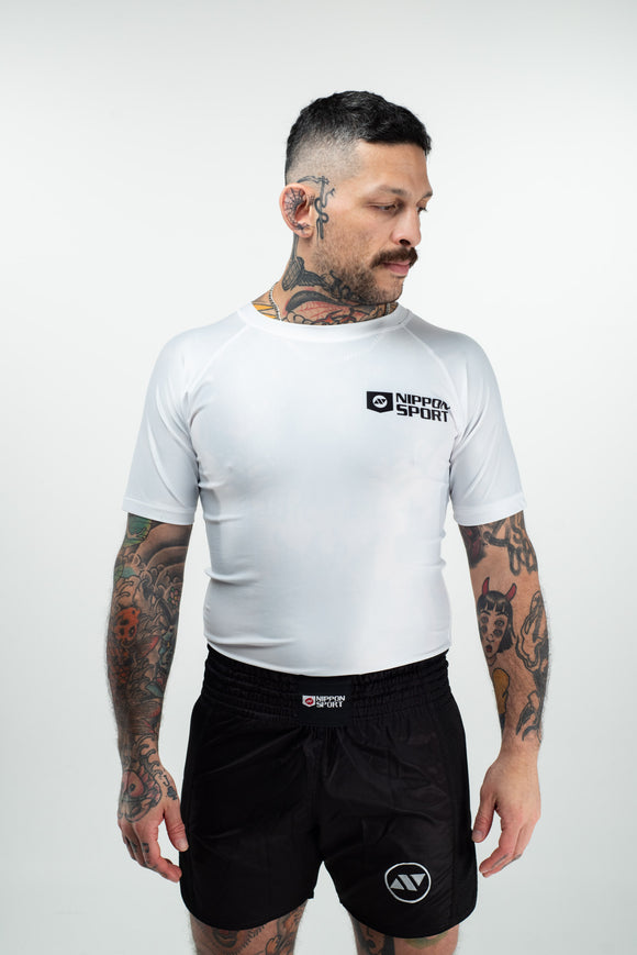 Rash Guard - Nippon Sport - 'Short sleeves' - Hvid
