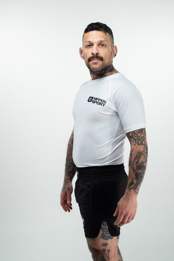 Rash Guard - Nippon Sport - 'Short sleeves' - Hvid