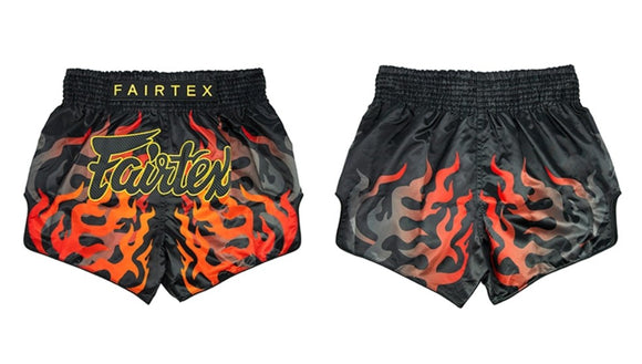 Muay Thai Shorts - Fairtex - BS1921 - Volcano - sort/orange