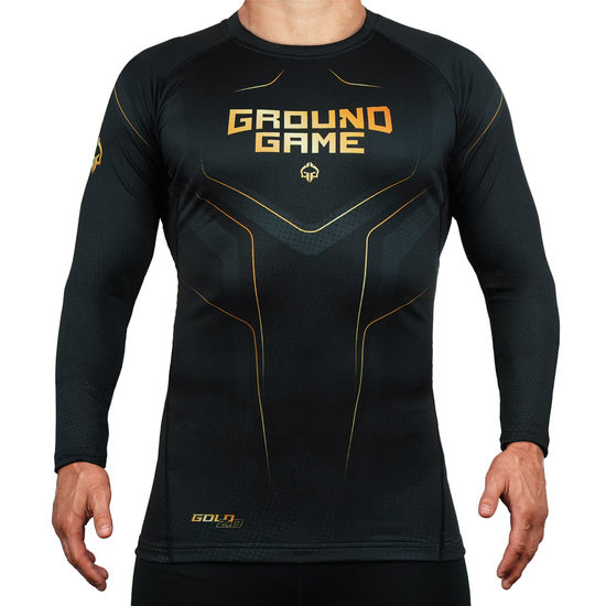 Rash Guard - Ground Game 'Gold 2.0' - langærmet - sort