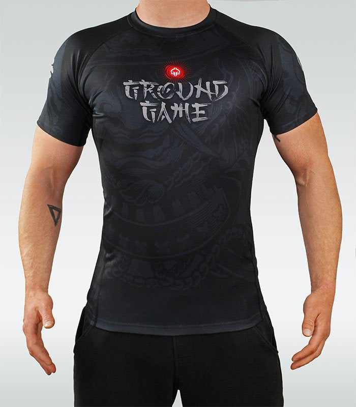 Rash Guard - Ground Game 'Samurai 2.0' - short sleeve - black