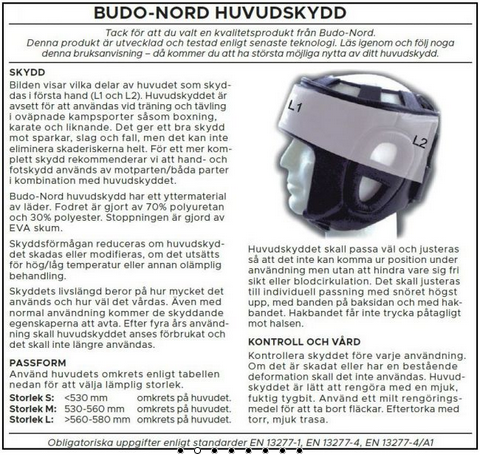 Boksehjelm - Budo Nord 'Sparring' - sort