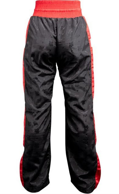 Kickboxing bukser - TOP TEN 'Classic' - WAKO godkendt - sort/rød