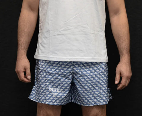 MMA shorts - MOKA 'Blue Wave' - blue