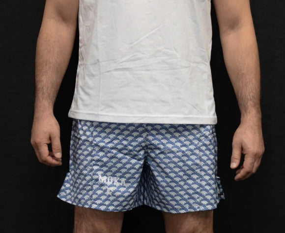 MMA shorts - MOKA 'Blue Wave' - blue