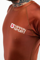 Rash Guard - Nippon Sport - 'Short sleeves' - Brun