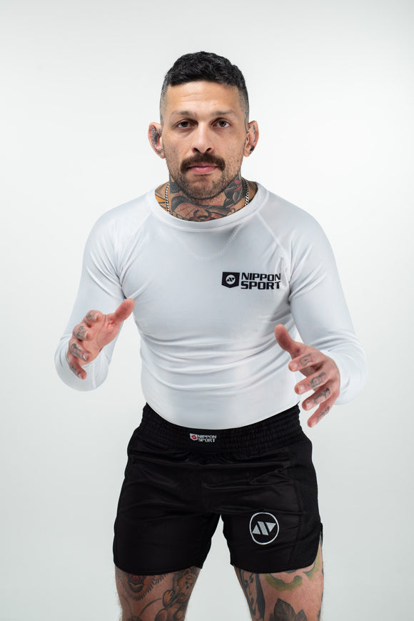 Rash Guard - Nippon Sport - 'Long sleeves' - Hvid