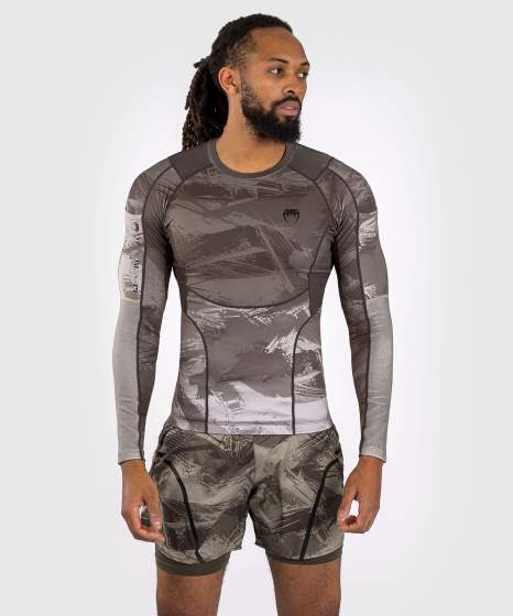 Rashguard - Venum - 'Electron 3.0' - Langærmet - Sand