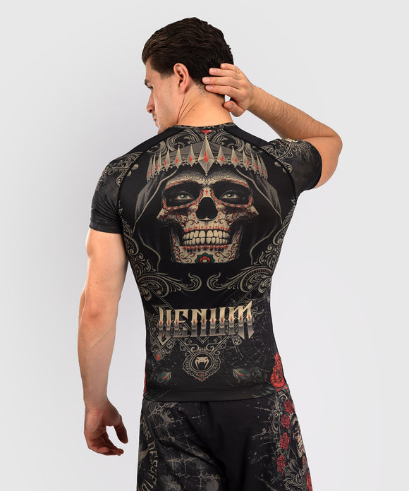 Rashguard - Venum - Santa Muerte 5.0 - korte ærmer - sort/guld