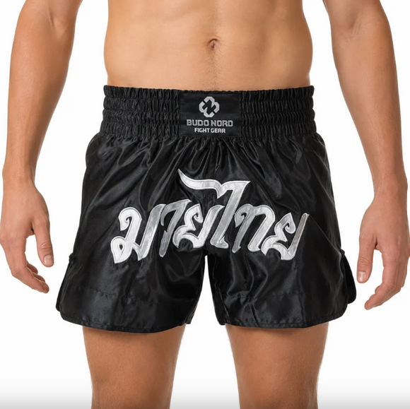 Muay Thai Shorts - Budo Nord 'TS2' - sort/sølv