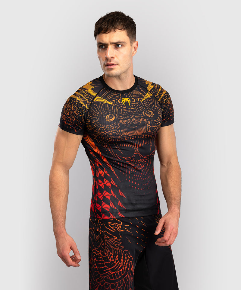 Rashguard - Venum - 'Quetzal Fury' - korte ærmer - sort/rød/orange