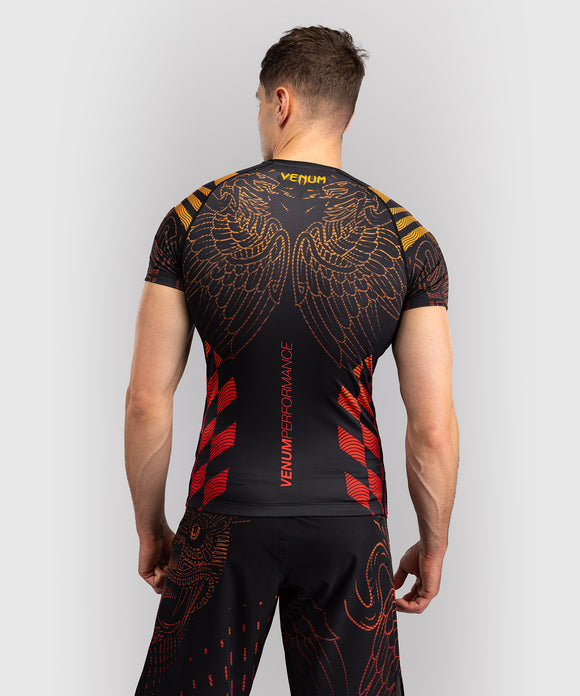 Rashguard - Venum - 'Quetzal Fury' - korte ærmer - sort/rød/orange