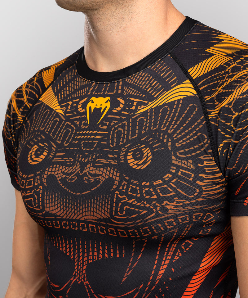 Rashguard - Venum - 'Quetzal Fury' - korte ærmer - sort/rød/orange