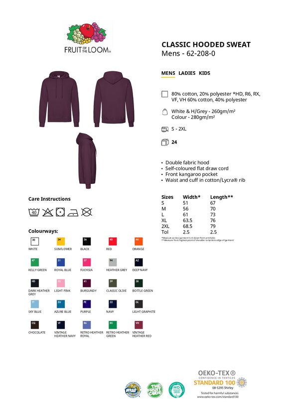 Hættetrøje - Fruit of the Loom - 'Classic' - Navy