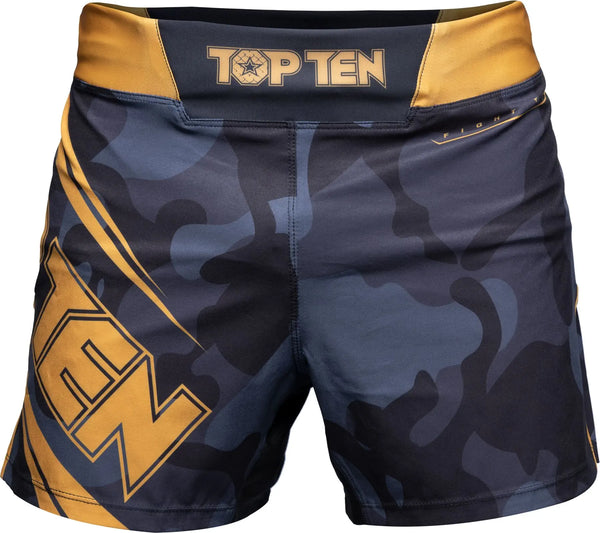 MMA Shorts - TOP TEN - 'Black Force' - Camouflage