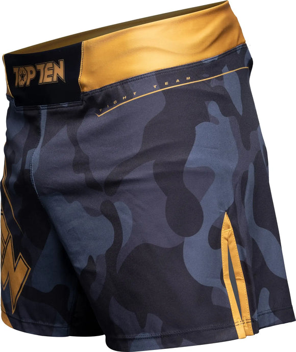 MMA Shorts - TOP TEN - 'Black Force' - Camouflage