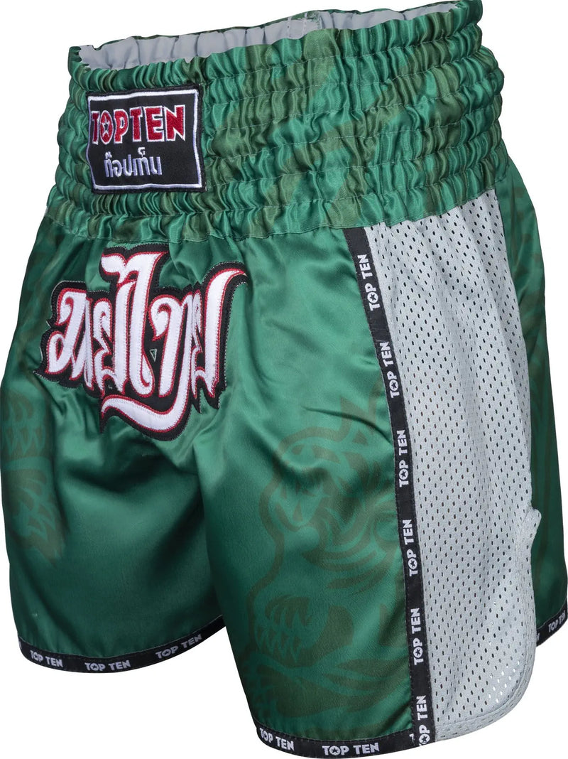 Muay Thai Shorts - TOP TEN - 'Patchara' - Grøn