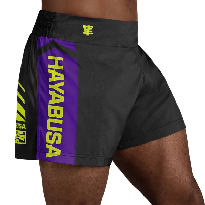 Kickboxing Shorts - Hayabusa - 'Icon' - Sort/Neon