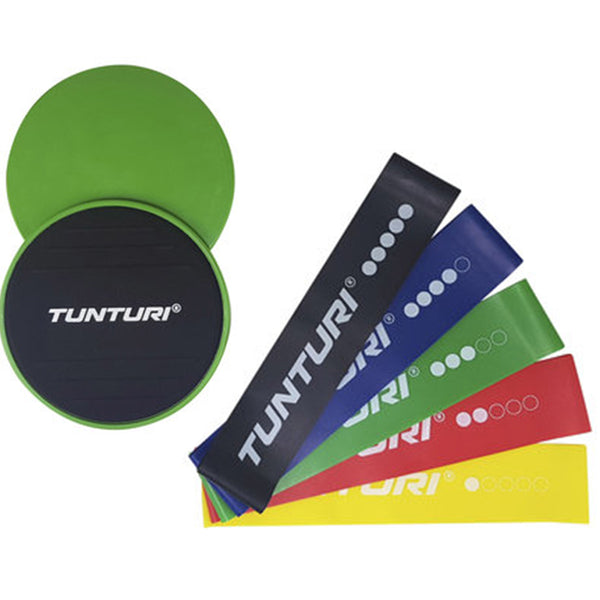 Trainingselastik - Tunturi - 'including slider set' - Sort