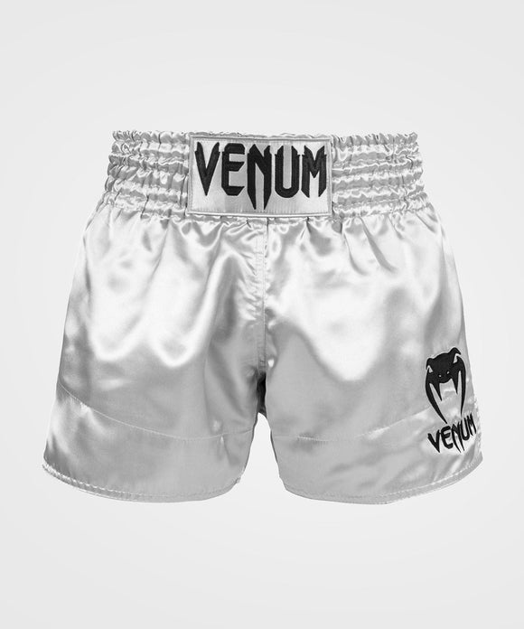 Muay Thai Shorts - Venum - 'Classic' - Sølv-Sort