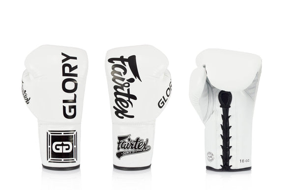 Boksehandske - Fairtex - Glory Hvid/Sort Snørre