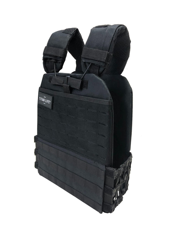 Vægtvest - Titan Life Weightvest Tactical - Sort - 9,5 kg - Sort