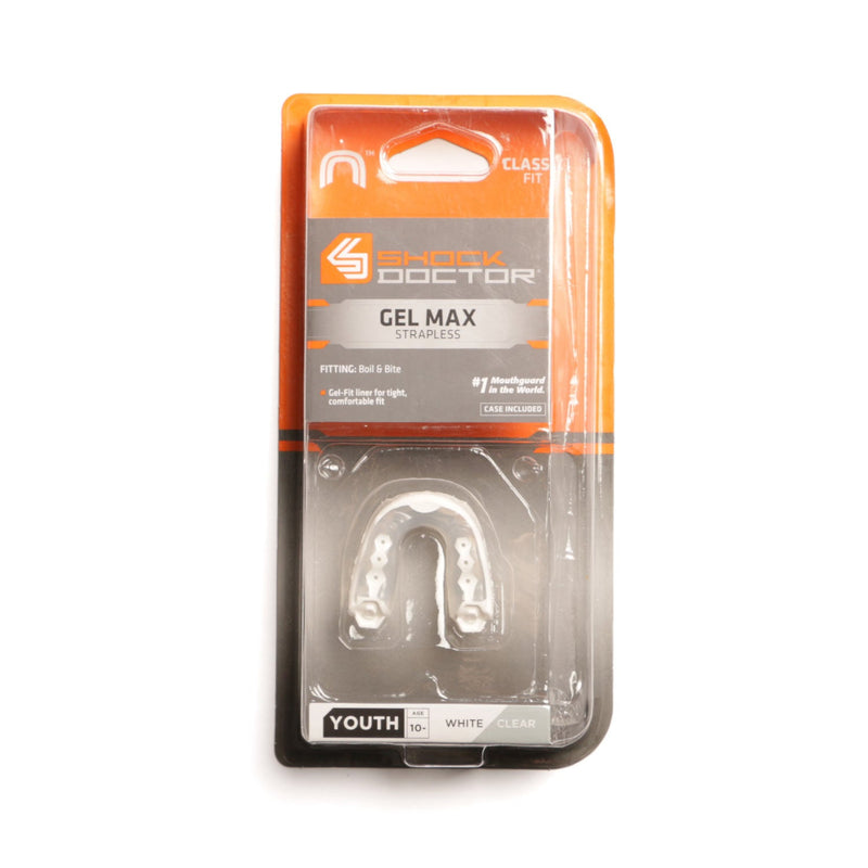Tandbeskytter - Shock Doctor - Youth - 'Gel Max' - Hvid-Klar