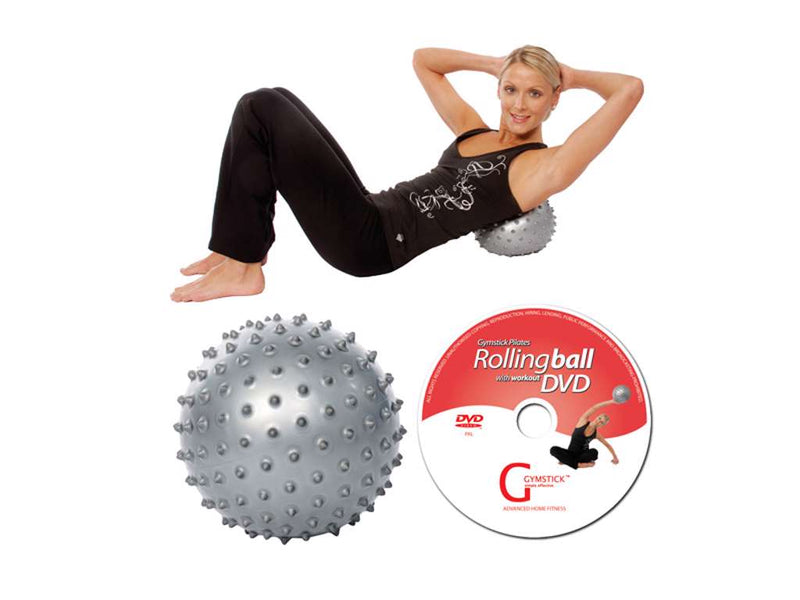 Pilates rullebold + DVD – Gymstick – Grå