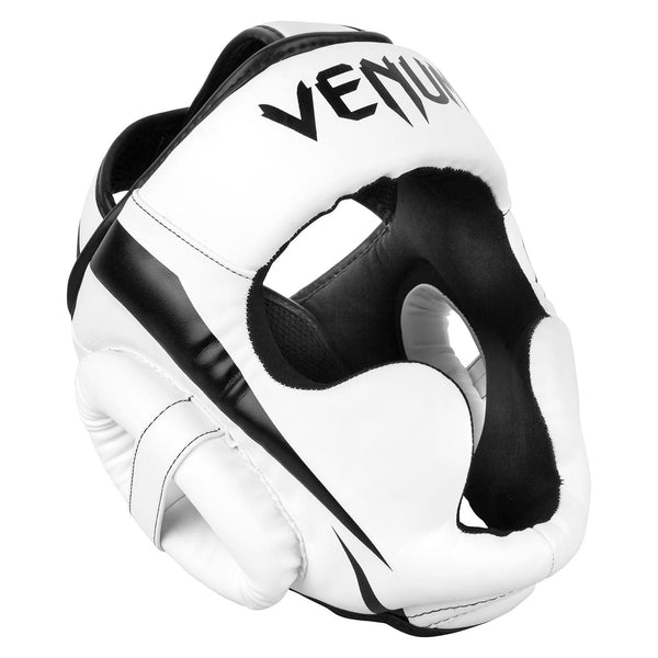 Boksehjelm - Venum Headgear 'Elite' - One-Size - Hvid / Sort