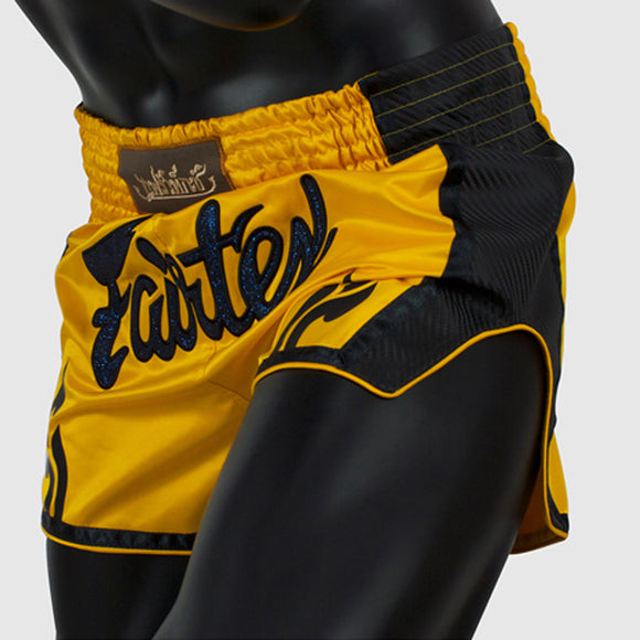 Muay Thai Shorts - Fairtex - 'BS1701' - Gul-Sort