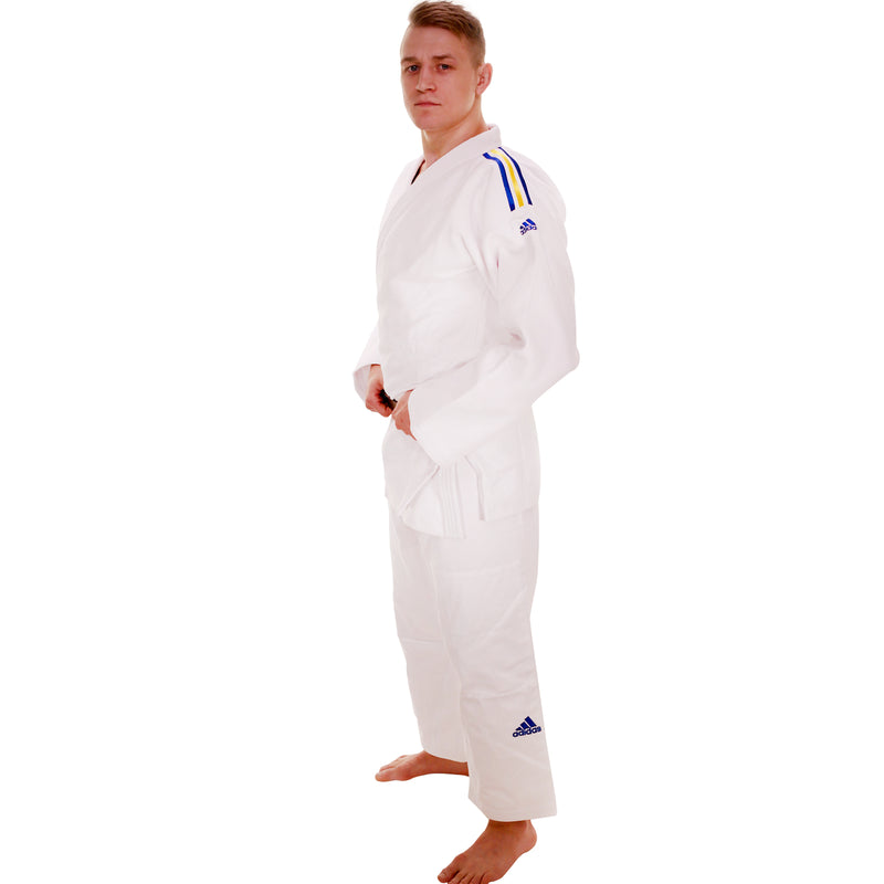 Judo Uniform  - Adidas Judo - 'Champion 2.0' - Slim Fit - - Hvid-Gul
