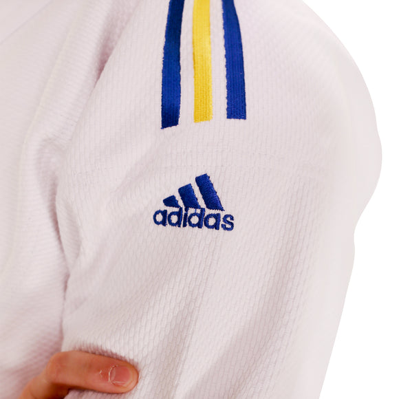 Judo Uniform  - Adidas Judo - 'Champion 2.0' - Slim Fit - - Hvid-Gul