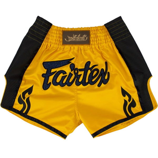 Muay Thai Shorts - Fairtex - 'BS1701' - Gul-Sort
