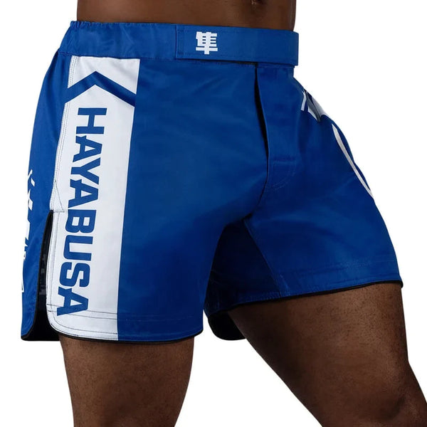 Fightshorts - Hayabusa - 'Icon Mid-Length' - Blå/Hvid