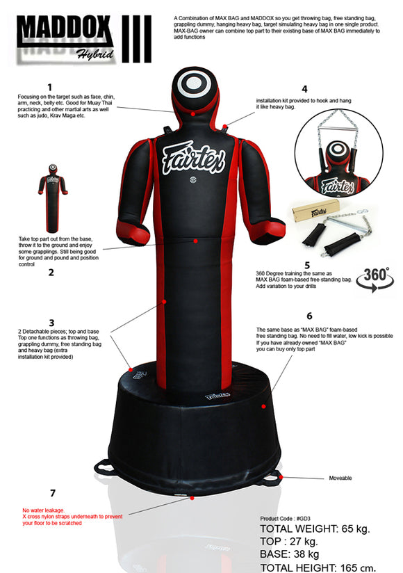 Grappling - Boxing Dummy - Fairtex - 'GD3' - m- Base - Sort