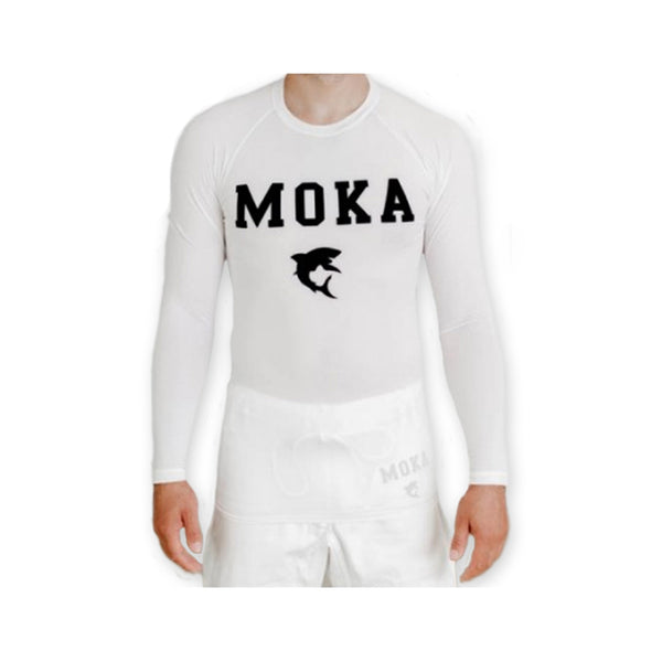 Rashguard - Moka - Langærmet - Hvid