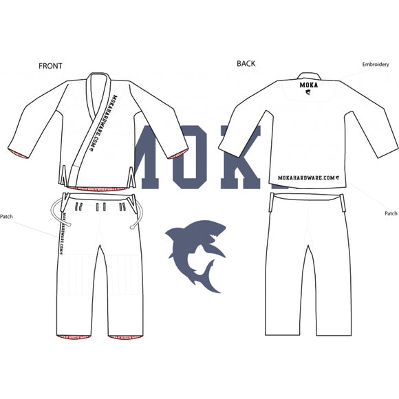 BJJ Gi - Moka - Simple - Hvid