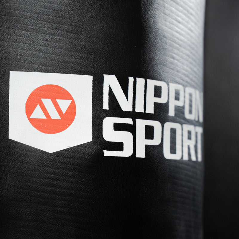 Sandsæk med fyld - Nippon Sport - 'læder' - 100cm - med fyld - Sort