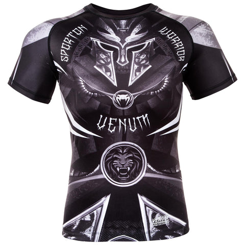 Rashguard - Venum - Gladiator 3.0 - Kortærmet - Sort/Hvid