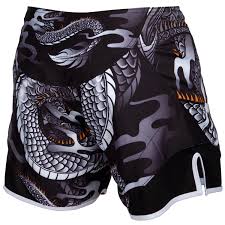 Fightshorts - Venum - Dragon's Flight - Sort-Hvid